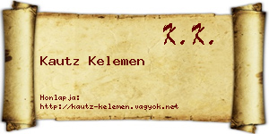 Kautz Kelemen névjegykártya